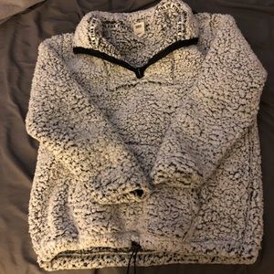 PINK Quarter-Zip Sherpa Jacket